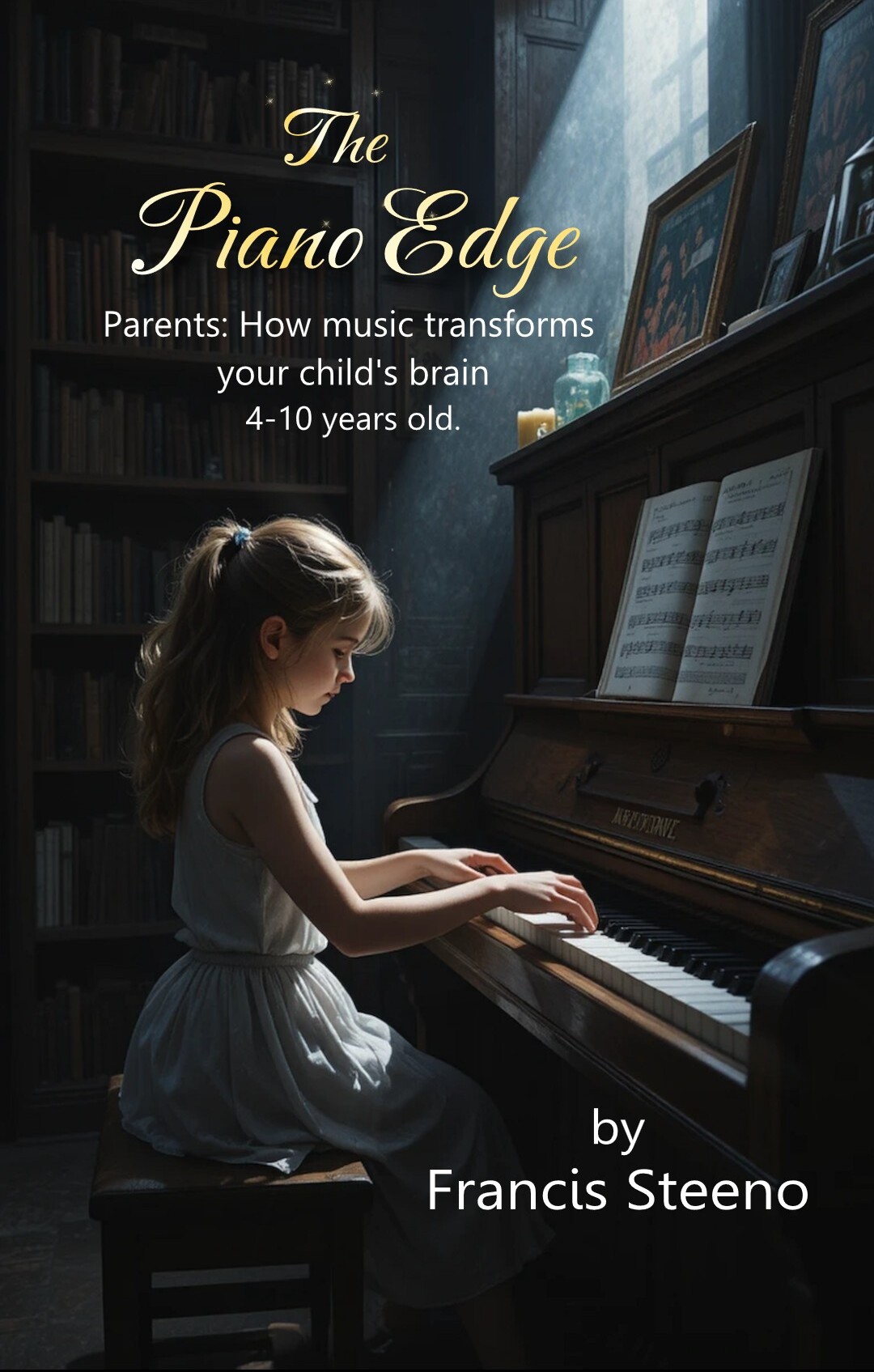 The Piano Edge book cover - Parents: How music transforms your child's brain 4-10 years old by Francis Steeno